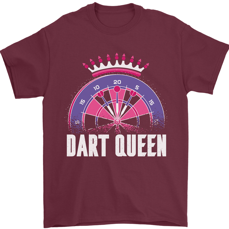 Darts Queen Funny Mens T-Shirt Cotton Gildan Maroon