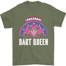 Darts Queen Funny Mens T-Shirt Cotton Gildan Military Green