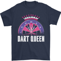 Darts Queen Funny Mens T-Shirt Cotton Gildan Navy Blue
