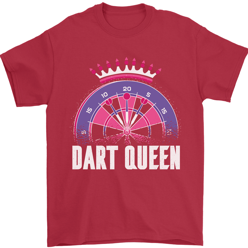 Darts Queen Funny Mens T-Shirt Cotton Gildan Red