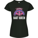 Darts Queen Funny Womens Petite Cut T-Shirt Black