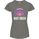 Darts Queen Funny Womens Petite Cut T-Shirt Charcoal
