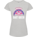 Darts Queen Funny Womens Petite Cut T-Shirt Sports Grey