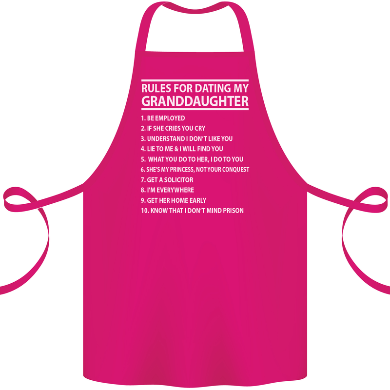 Dating My Granddaughter Grandparent's Day Cotton Apron 100% Organic Pink