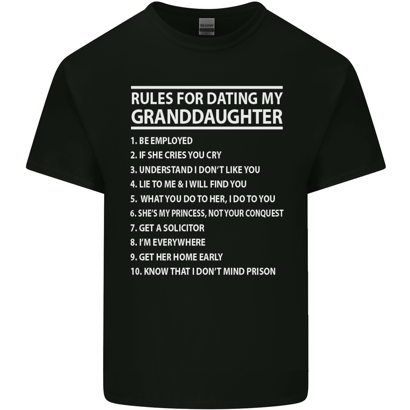 Dating My Granddaughter Grandparent's Day Mens Cotton T-Shirt Tee Top Black