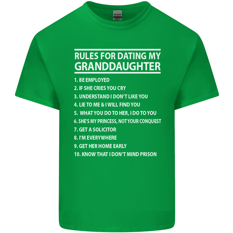 Dating My Granddaughter Grandparent's Day Mens Cotton T-Shirt Tee Top Irish Green