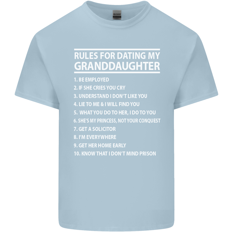 Dating My Granddaughter Grandparent's Day Mens Cotton T-Shirt Tee Top Light Blue