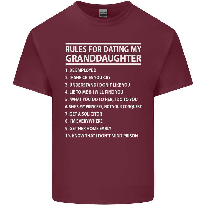 Dating My Granddaughter Grandparent's Day Mens Cotton T-Shirt Tee Top Maroon
