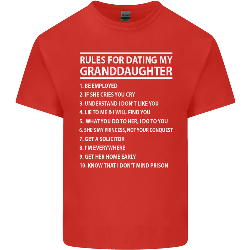 Dating My Granddaughter Grandparent's Day Mens Cotton T-Shirt Tee Top Red