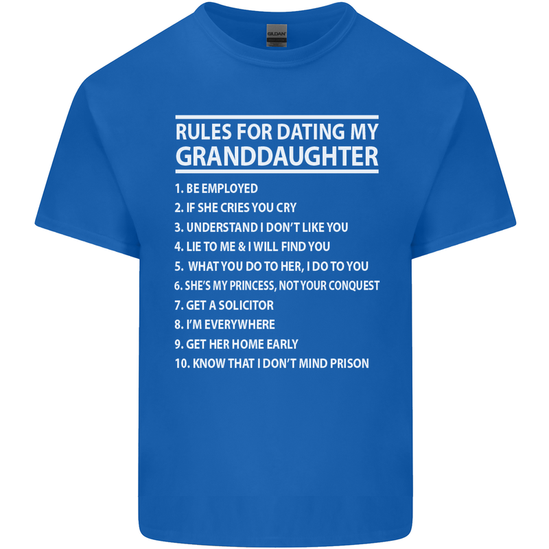 Dating My Granddaughter Grandparent's Day Mens Cotton T-Shirt Tee Top Royal Blue