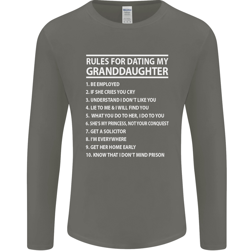 Dating My Granddaughter Grandparent's Day Mens Long Sleeve T-Shirt Charcoal