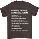 Dating My Granddaughter Grandparent's Day Mens T-Shirt Cotton Gildan Dark Chocolate