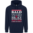 Daughter Bald Tired & Broke Father's Day Mens 80% Cotton Hoodie Navy Blue