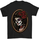 Day of the Dead La Catrina DOTD Sugar Skull Mens T-Shirt Cotton Gildan Black