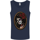 Day of the Dead La Catrina DOTD Sugar Skull Mens Vest Tank Top Navy Blue
