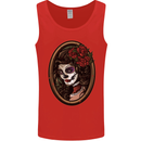 Day of the Dead La Catrina DOTD Sugar Skull Mens Vest Tank Top Red