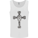 Day of the Dead Sugar Skull Cross Mens Vest Tank Top White