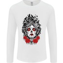 Day of the Dead Sugar Skull DOTD Mexico Mens Long Sleeve T-Shirt White