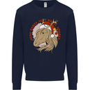 Dear Santa Funny Equestrian Horse Christmas Mens Sweatshirt Jumper Navy Blue