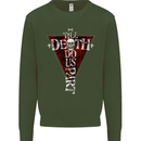 Death Do Us Part Gothic Skull Biker Cross Mens Sweatshirt Jumper Forest Green