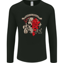Death Is Certain Life Is Not Skull Roses Mens Long Sleeve T-Shirt Black
