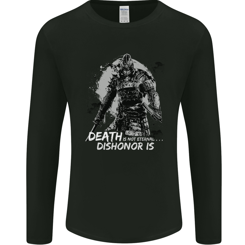Death Not Eternal Martial Arts MMA Samurai Mens Long Sleeve T-Shirt Black