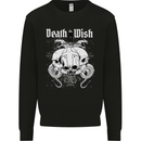 Death Wish Skulls Snakes Biker Gothic Demon Mens Sweatshirt Jumper Black