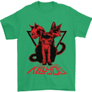 Demonic Cats Halloween Horror Witch Demons Mens T-Shirt Cotton Gildan Irish Green