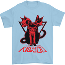 Demonic Cats Halloween Horror Witch Demons Mens T-Shirt Cotton Gildan Light Blue