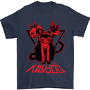 Demonic Cats Halloween Horror Witch Demons Mens T-Shirt Cotton Gildan Navy Blue