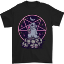 Demonic Satanic Rabbit With Skulls Mens T-Shirt Cotton Gildan Black
