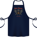 Devil Burger Demon Satan Grim Reaper BBQ Cotton Apron 100% Organic Navy Blue