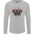 Devil Burger Demon Satan Grim Reaper BBQ Mens Long Sleeve T-Shirt Sports Grey