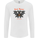 Devil Burger Demon Satan Grim Reaper BBQ Mens Long Sleeve T-Shirt White