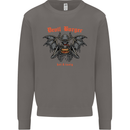 Devil Burger Demon Satan Grim Reaper BBQ Mens Sweatshirt Jumper Charcoal