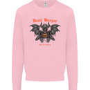Devil Burger Demon Satan Grim Reaper BBQ Mens Sweatshirt Jumper Light Pink