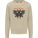 Devil Burger Demon Satan Grim Reaper BBQ Mens Sweatshirt Jumper Sand