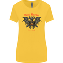 Devil Burger Demon Satan Grim Reaper BBQ Womens Wider Cut T-Shirt Yellow
