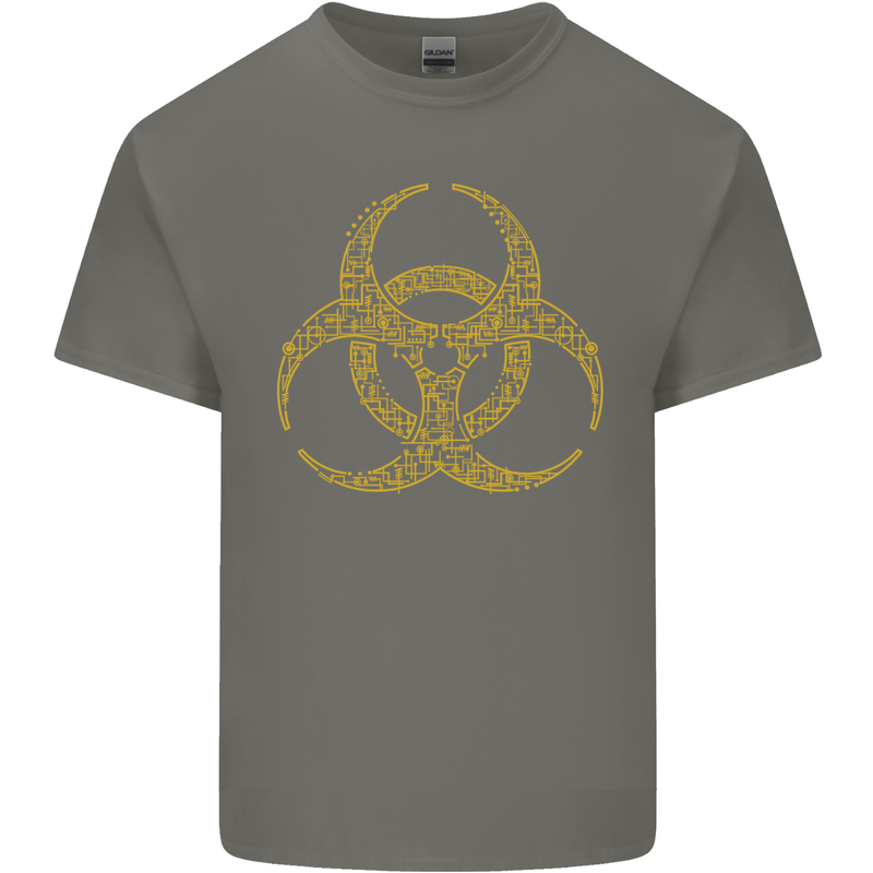 Digital Biohazard Gaming Gamer Zombie Mens Cotton T-Shirt Tee Top Charcoal