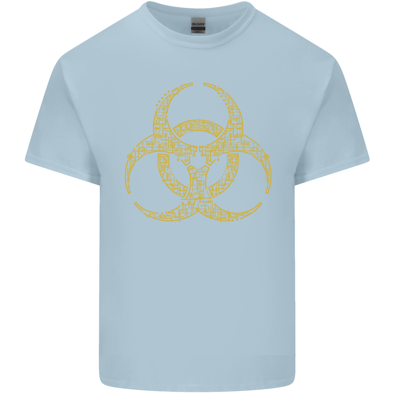 Digital Biohazard Gaming Gamer Zombie Mens Cotton T-Shirt Tee Top Light Blue