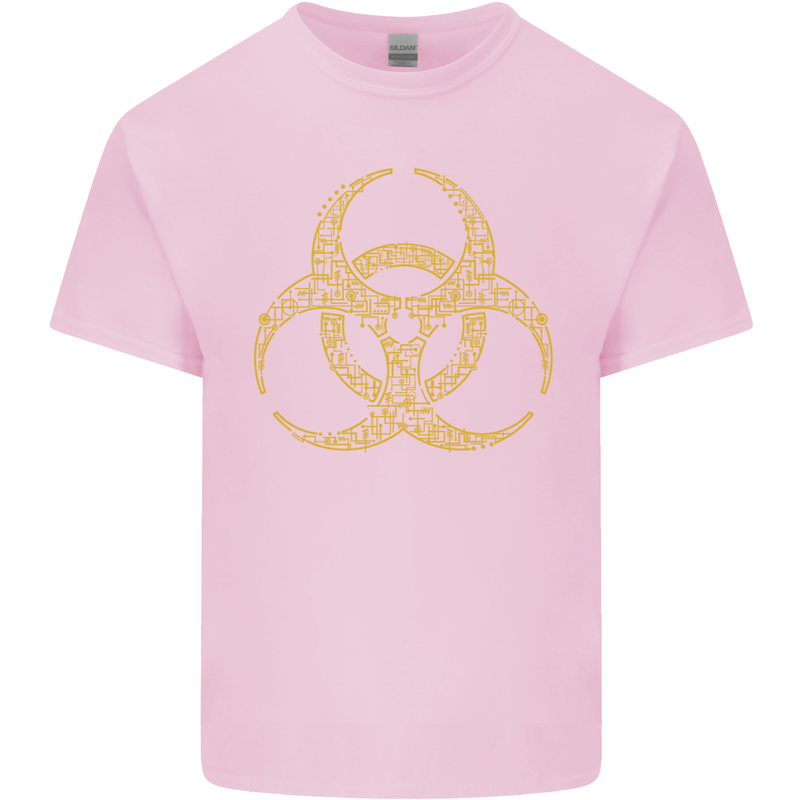 Digital Biohazard Gaming Gamer Zombie Mens Cotton T-Shirt Tee Top Light Pink