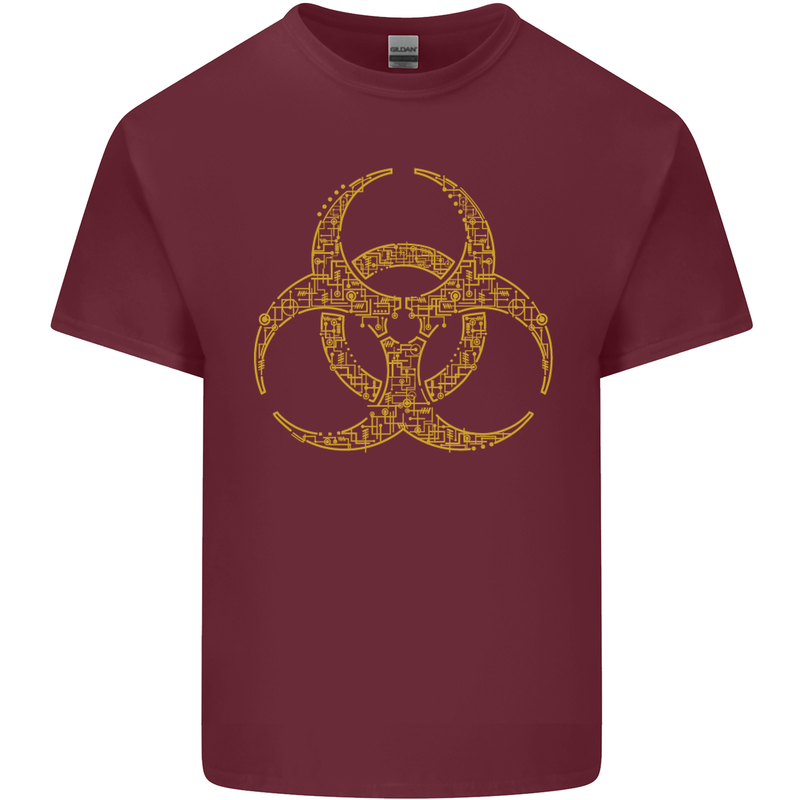 Digital Biohazard Gaming Gamer Zombie Mens Cotton T-Shirt Tee Top Maroon