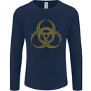 Digital Biohazard Gaming Gamer Zombie Mens Long Sleeve T-Shirt Navy Blue