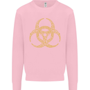 Digital Biohazard Gaming Gamer Zombie Mens Sweatshirt Jumper Light Pink