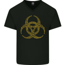 Digital Biohazard Gaming Gamer Zombie Mens V-Neck Cotton T-Shirt Black