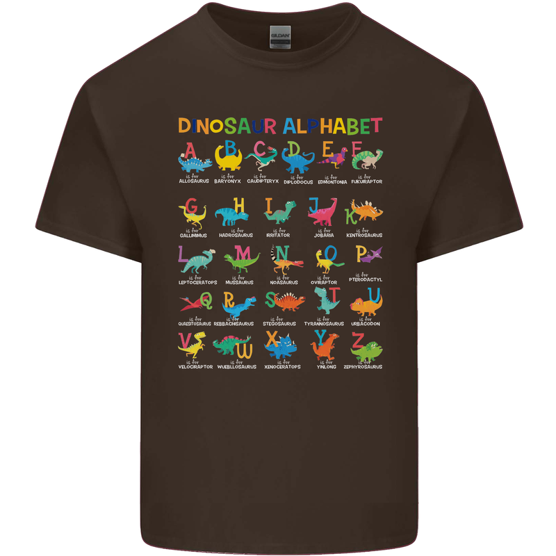 Dinosaur Alphabet T-Rex Funny Kids T-Shirt Childrens Chocolate