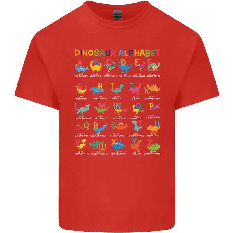 Dinosaur Alphabet T-Rex Funny Kids T-Shirt Childrens Red