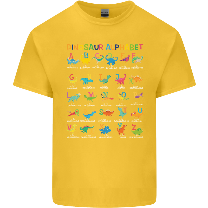 Dinosaur Alphabet T-Rex Funny Kids T-Shirt Childrens Yellow