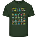 Dinosaur Alphabet T-Rex Funny Mens Cotton T-Shirt Tee Top Forest Green