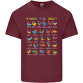 Dinosaur Alphabet T-Rex Funny Mens Cotton T-Shirt Tee Top Maroon